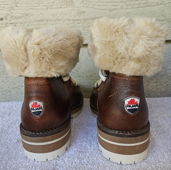 Pajar Canada Ophelia Womens Leather/Faux Fur Waterproof Winter Boots Size 39 - Picture 4 of 10